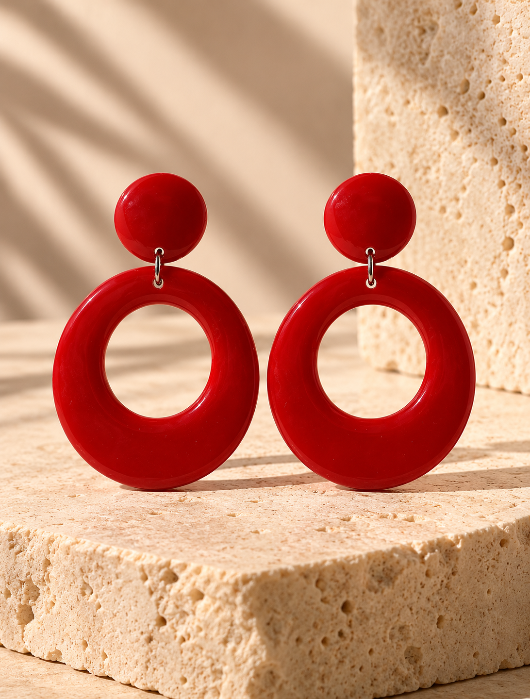 Solar Halo Red Nova Earrings
