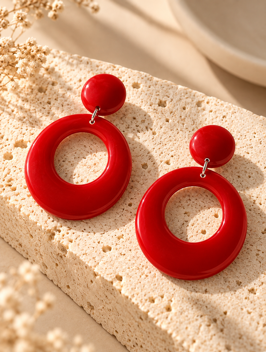 Solar Halo Red Nova Earrings
