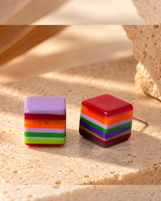 Cube Carnival earring